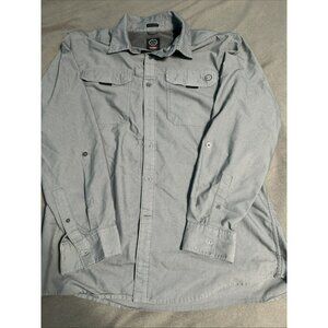 Wrangler ATG Regular Fit Shirt Mens L Gray Long Sleeve Cotton Polyester Stretch